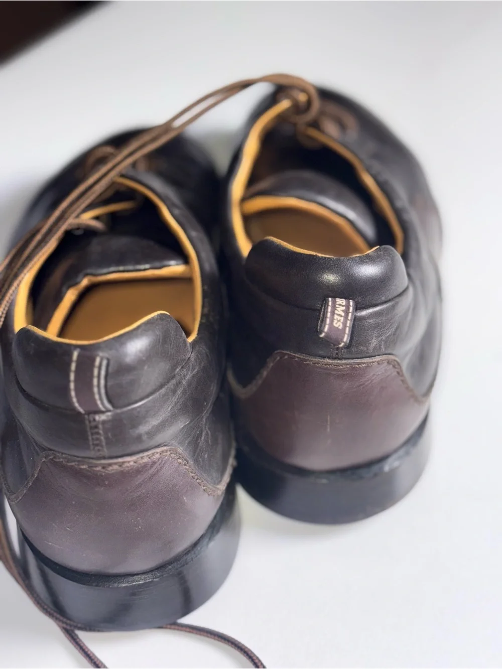 Men's Brown Leather Lace-Up Slip-On Loafers